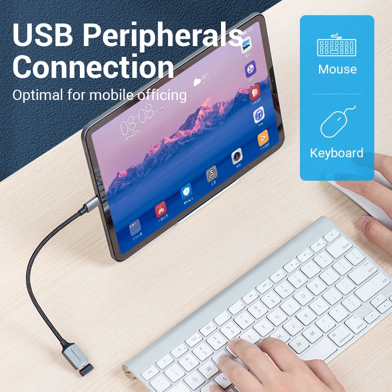 Vention-Adaptador USB tipo C a OTG, Conector de Cable de datos para Samsung Galaxy 10, MacBook Pro, 3,0, 2,0