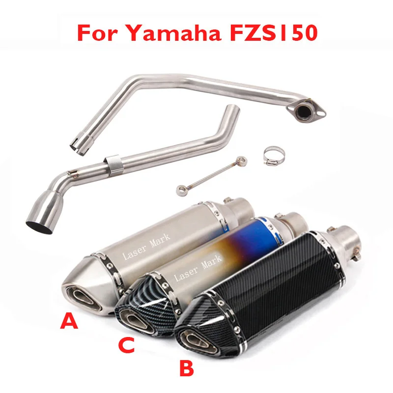 For Yamaha FZS150 Motorcycle Exhaust Pipe Muffler Escape Silencer Tip Tail Pipe Connector Link Tube Slip on FZS150