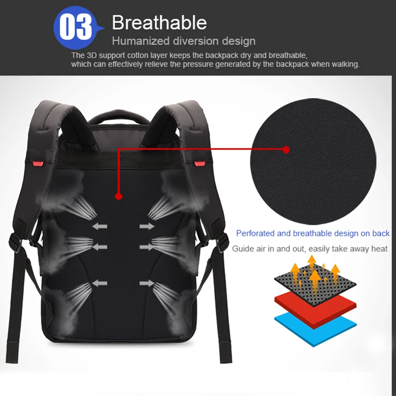OIWAS Men Backpack 29L Waterproof Business Laptop Bag Fashion Large Capacity For Women Teenage Travel Shoulder Bags