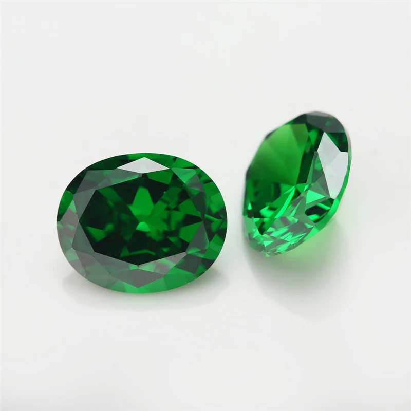 10pcs/5pcs Size 2x3-13x18mm AAAAA Oval CZ Stone Sea Blue , Green,Tanzanite  Synthetic Cubic Zirconia Loose