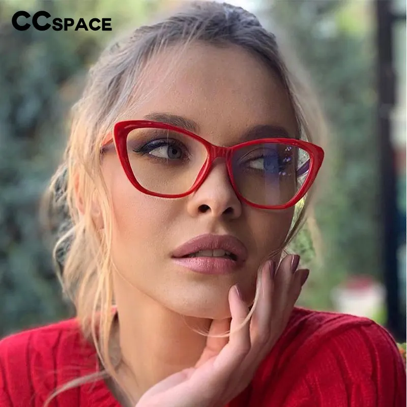 R47312 Retro Fashion Cat's Eye Glasses Brand Designer Female TR90 Red Frame Classic Reading Eyeglasses +50 +100 +200