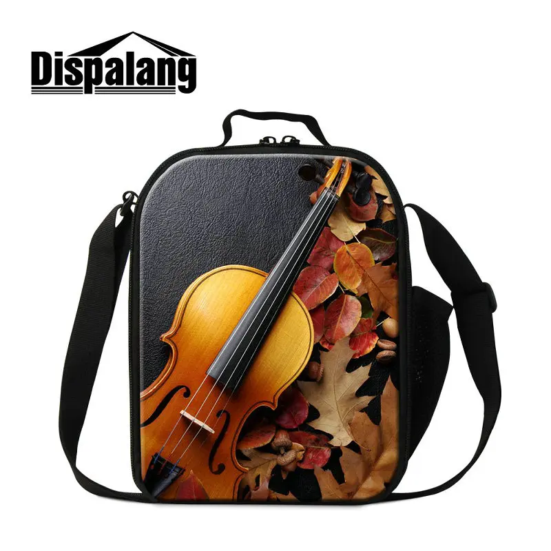 

Women Insulated Food Storage Bag Violin Printing Lunch Bags For Girls Thermal Crossbody Cooler Messenger Bag For School