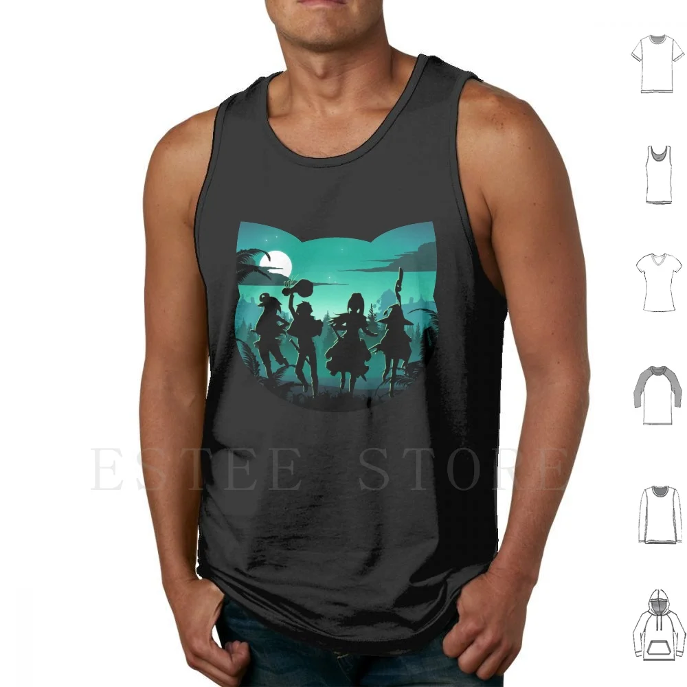 Chomusuke Silhouette Tank Tops Vest Cotton Chomusuke Kono Suba Megumin Satou Kazuma Aqua Darkness Anime