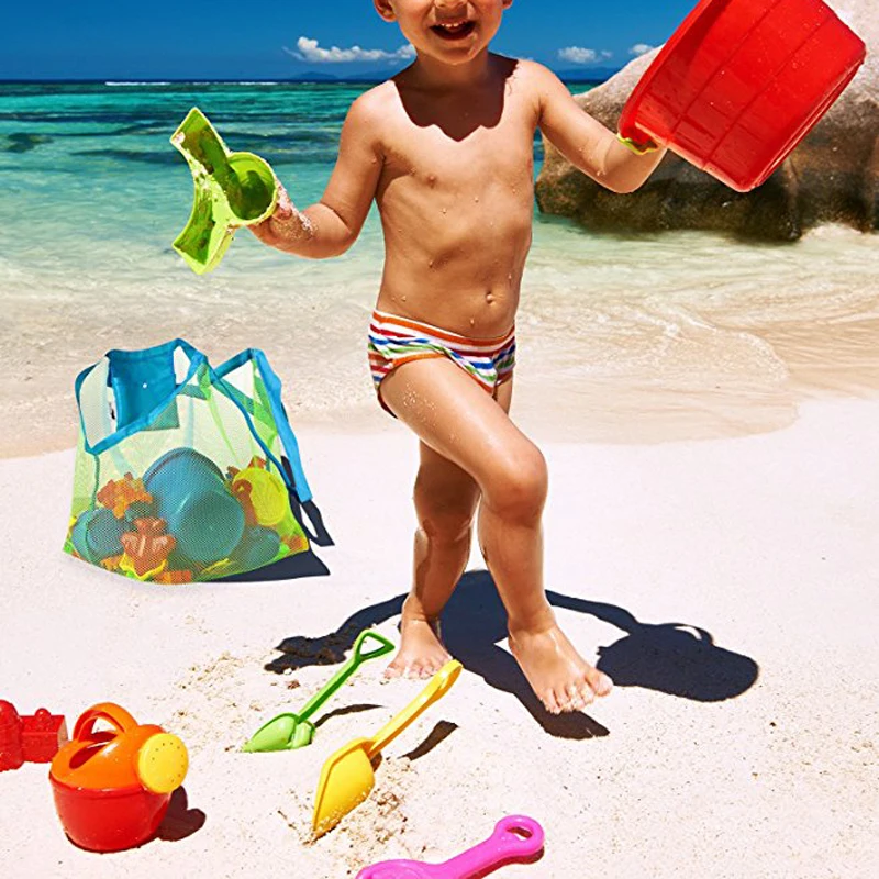 Giocattoli da spiaggia per bambini all\'aperto borsa di stoccaggio rapida strumento di sabbia di scavo borsa di immagazzinaggio di ingombro borsa da