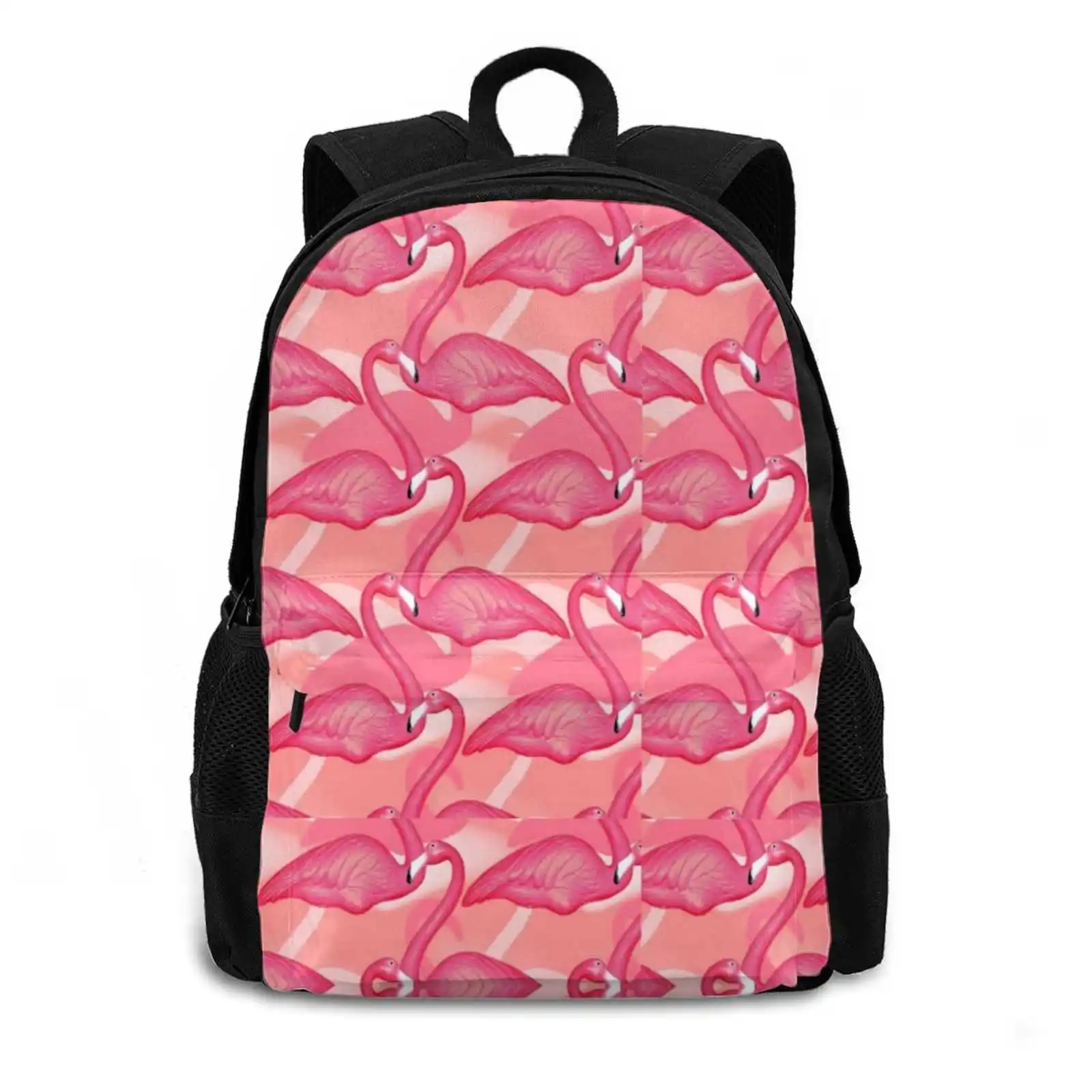 Large Flock Of Hot Sale Schoolbag Backpack Fashion Bags Flamboyance Flock Of Flamingos Large Bird Wading Birds Bright Color