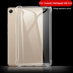 Huawei MediaPad M6 용 충격 방지 커버 8.4 인치 VRD-W09 VRD-AL09 케이스 TPU 실리콘 투명 커버 Coque Fundas