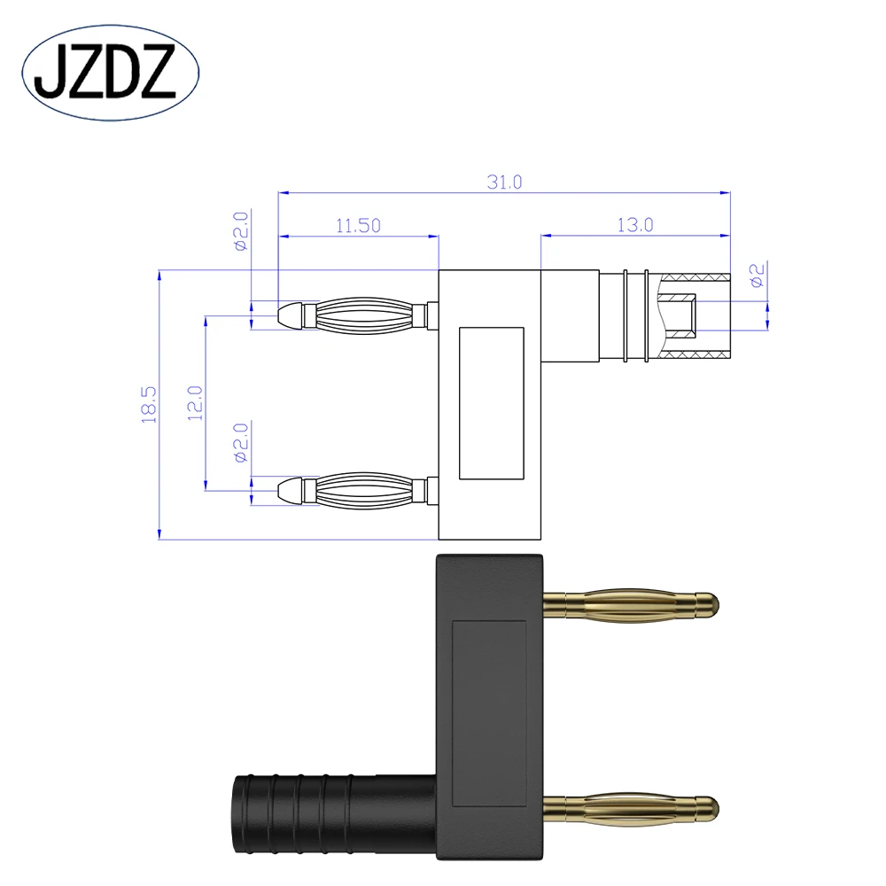 JZDZ 5pcs 2mm connettore a spina a Banana spina a cortocircuito terminale femmina adattatore coppia j. 20002