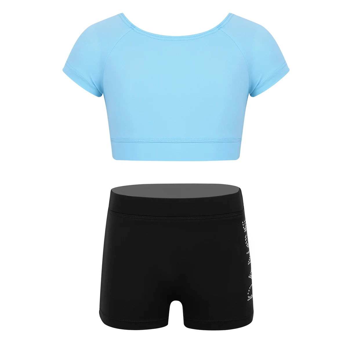 Tenue de classe de danse de ballet pour filles, tankini à manches courtes, haut précieux avec lettres imprimées, ensemble de bas pour la danse de ballet, entraînement de gym, enfant