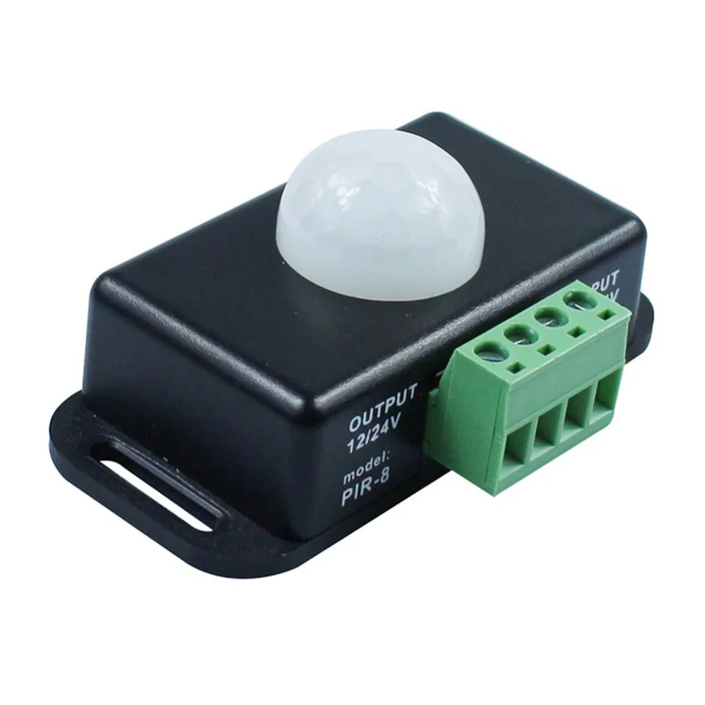 Capteur de mouvement infrarouge PIR automatique 120 degrés, 12V-24V, 8a, interrupteur pour lumière LED, 5 ~ 8 M