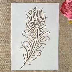 29cm A4 Big Peacock Feather DIY Layering Stencils Wall Painting Scrapbook Coloring Embossing Album Decorative Template