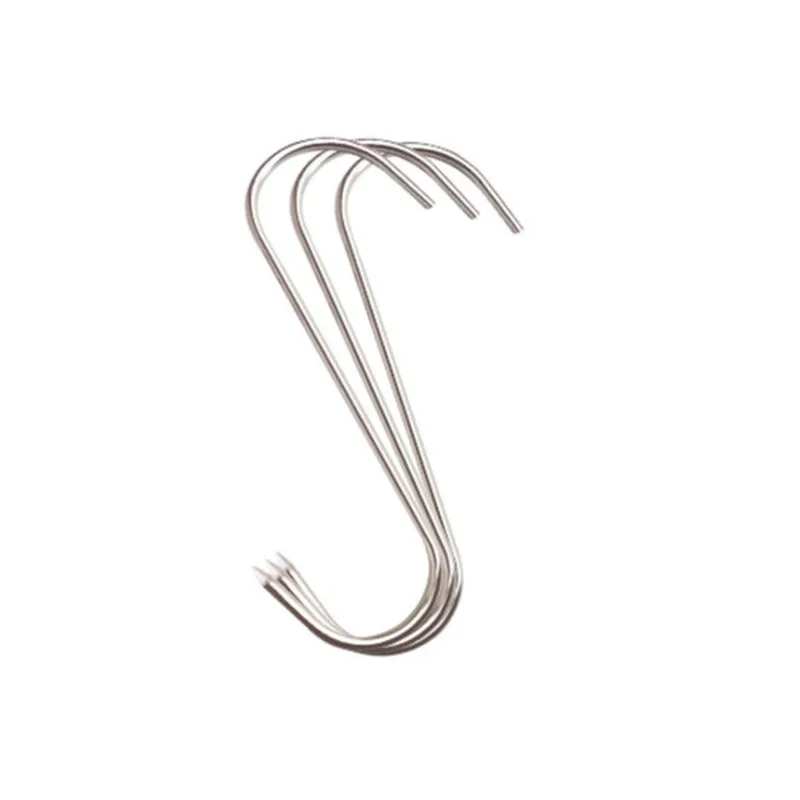 10Pcs 13/15CM Multipurpose Stainless Steel S-hook Meat Pointed Hook Family Kitchen Baking Barbecue Tools