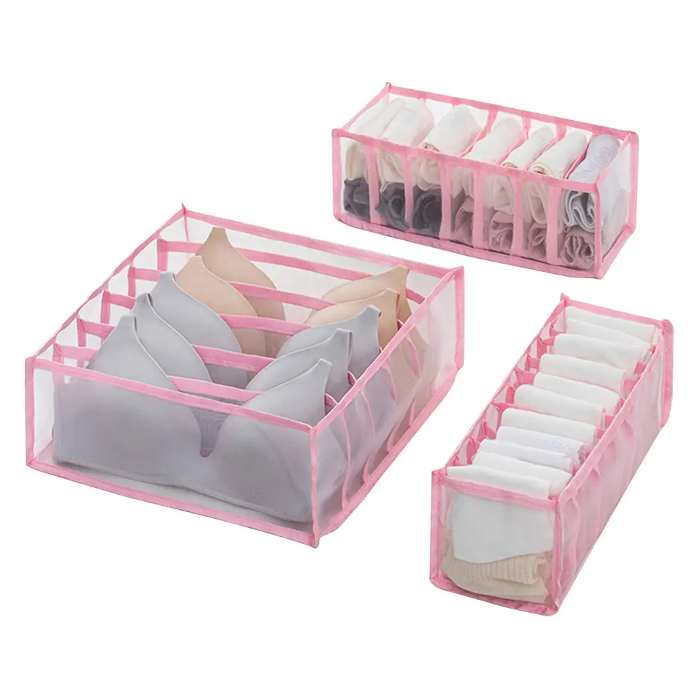 Underwear Organizer Bra Panty Clothes Storage Box For Wardrobe Drawer Household Separated Underwear Storage Foldable Drawer