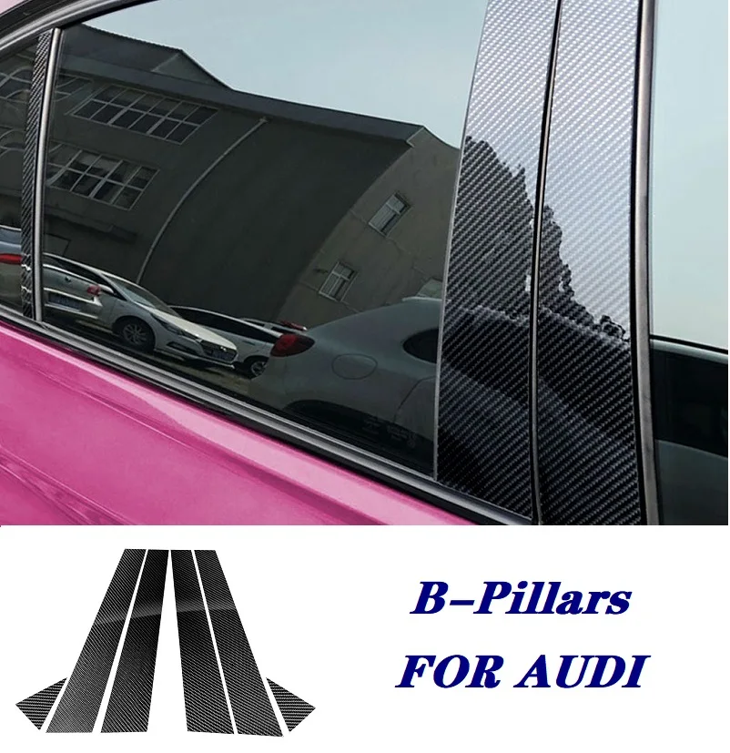 

Наклейки на стойки автомобиля из углеродного волокна, для Audi A3, A4, A6, Q5, A4L