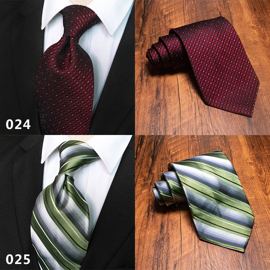 Classic Vintage Mens Tie Handmade 10cm 100% Silk Printed Necktie Geometric Checked Jacquard Ties For Man Business Wedding Gift