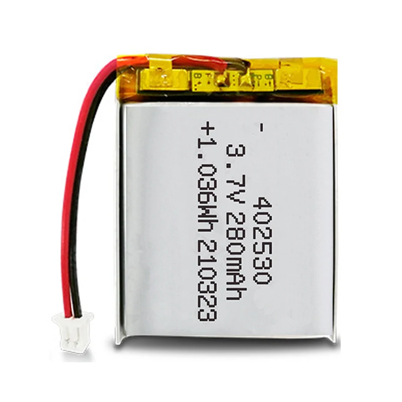 2 sztuk 3.7V 280mah 402530 bateria litowo-jonowa 2.0mm złącze JST 2.7