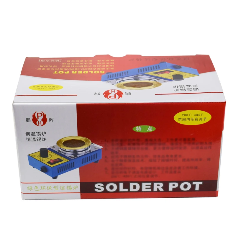 220V 100W Tin pot ID 38mm Tin capacity 0.25kg Adjustable Temperature Solder Pot Tin Stove Melting Furnace Desoldering Tools