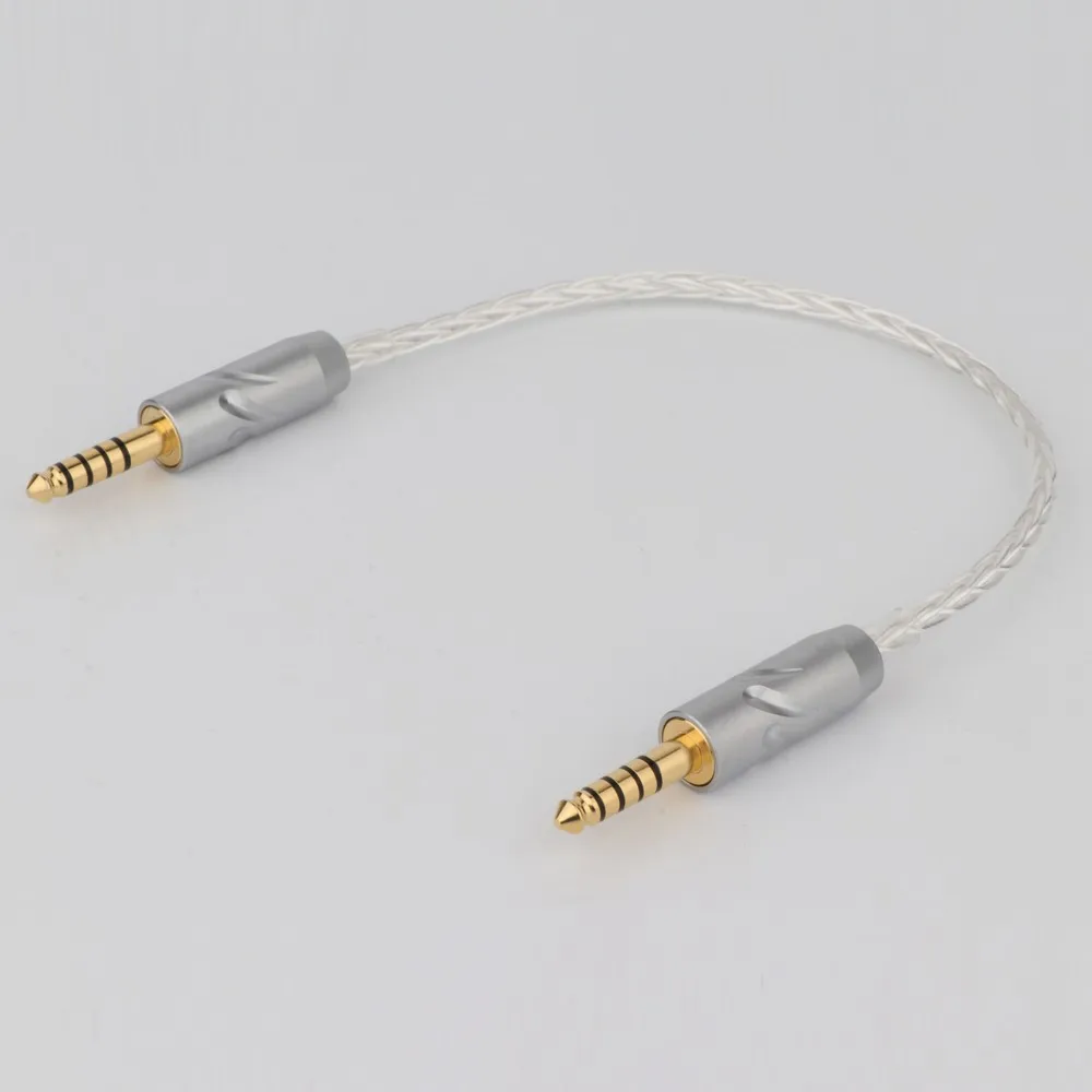 Preffair 4,4-mm-Klinken-Audiokabel, Stecker auf Stecker, Audio-Aux-Kabel, 5-polig, 8 Kerne, OCC, Silber, für Kopfhörer, MP3-Lautsprecher, AUX – Detail 1