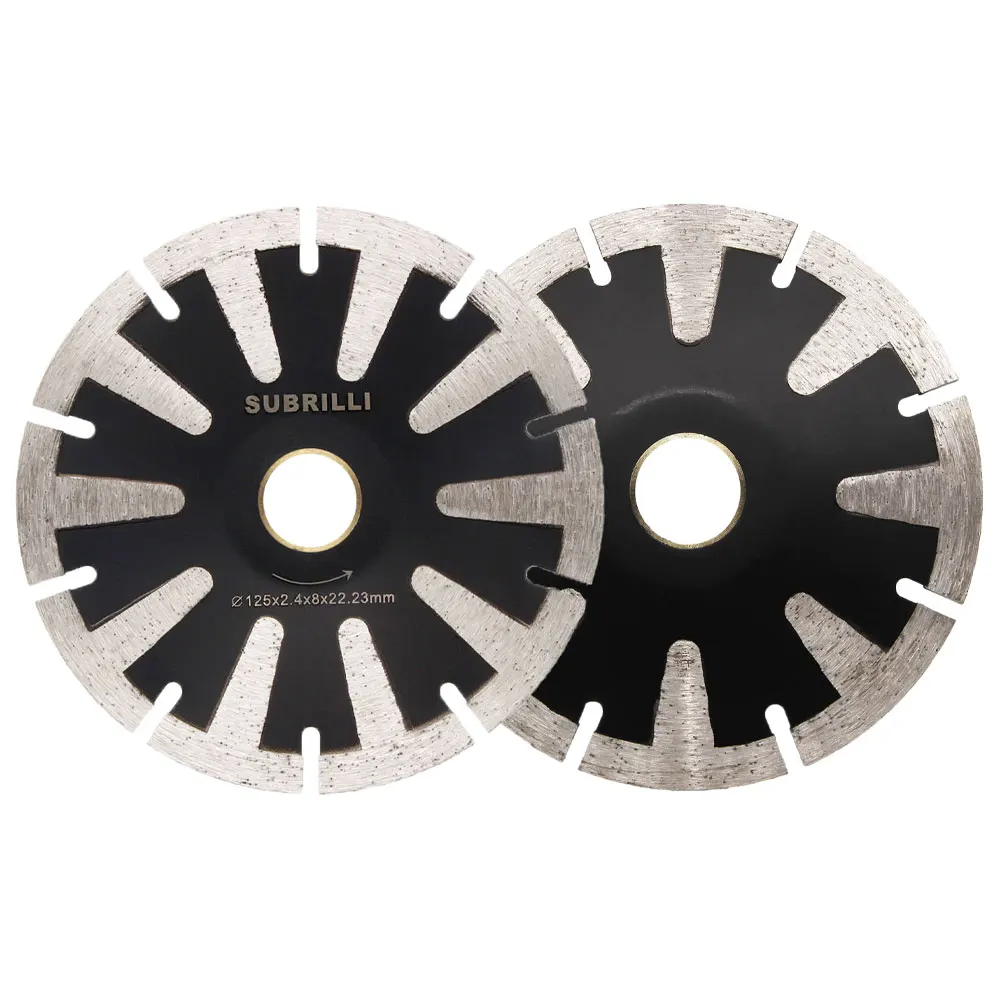 5 inch 125 mm T-gesegmenteerde concave diamantblad turbo velg voor gebogen snijden droog nat gebruik graniet steen snijgereedschap