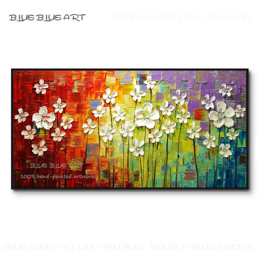 

Excellent Painter Hand-painted High Quality Abstract Flower Knife Painting on Canvas Modern Art Thick Knife Flower Oil Painting