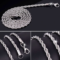 REGELIN 316L Titanium Steel 50/60/70/Cm Stainless Steel Torque Chain Necklace for Men Women Basic Punk Stainless Steel Chokers