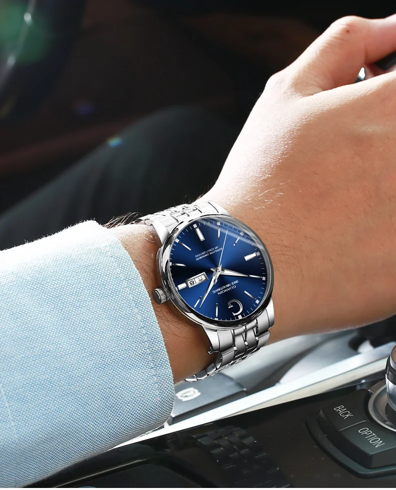 GUANQIN Men Sapphire Automatic Self-Wind Mechanical Wrist Watch Luxury Waterproof Top Brand Clock Japan Miyota 8205 Movement