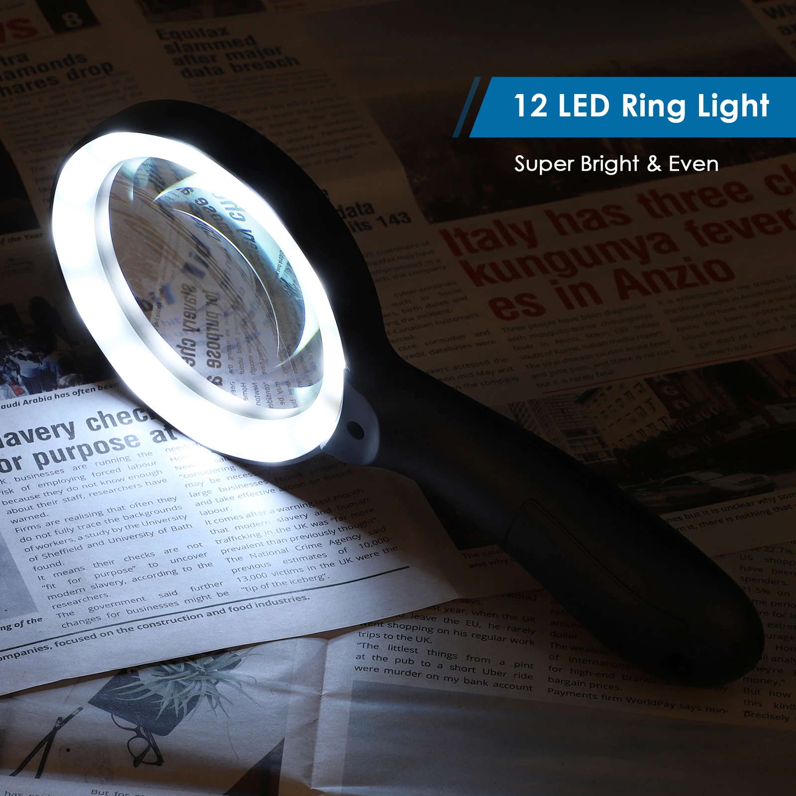 10X แว่นขยายแบบใช้มือถือ12ไฟ Led,เลนส์แว่นขยายสำหรับอ่านหนังสือ,ซ่อม,เหรียญ,แว่นขยาย Loupe