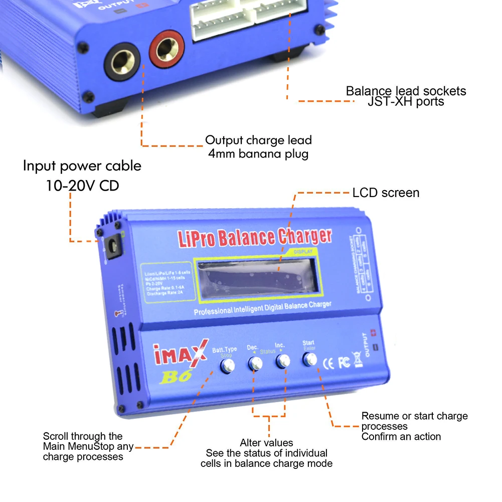 IMAX B6AC RC B6 AC Nimh Nicd lithium Battery Balance Lipo Battery Charger Balance Discharger with Digital LCD Screen