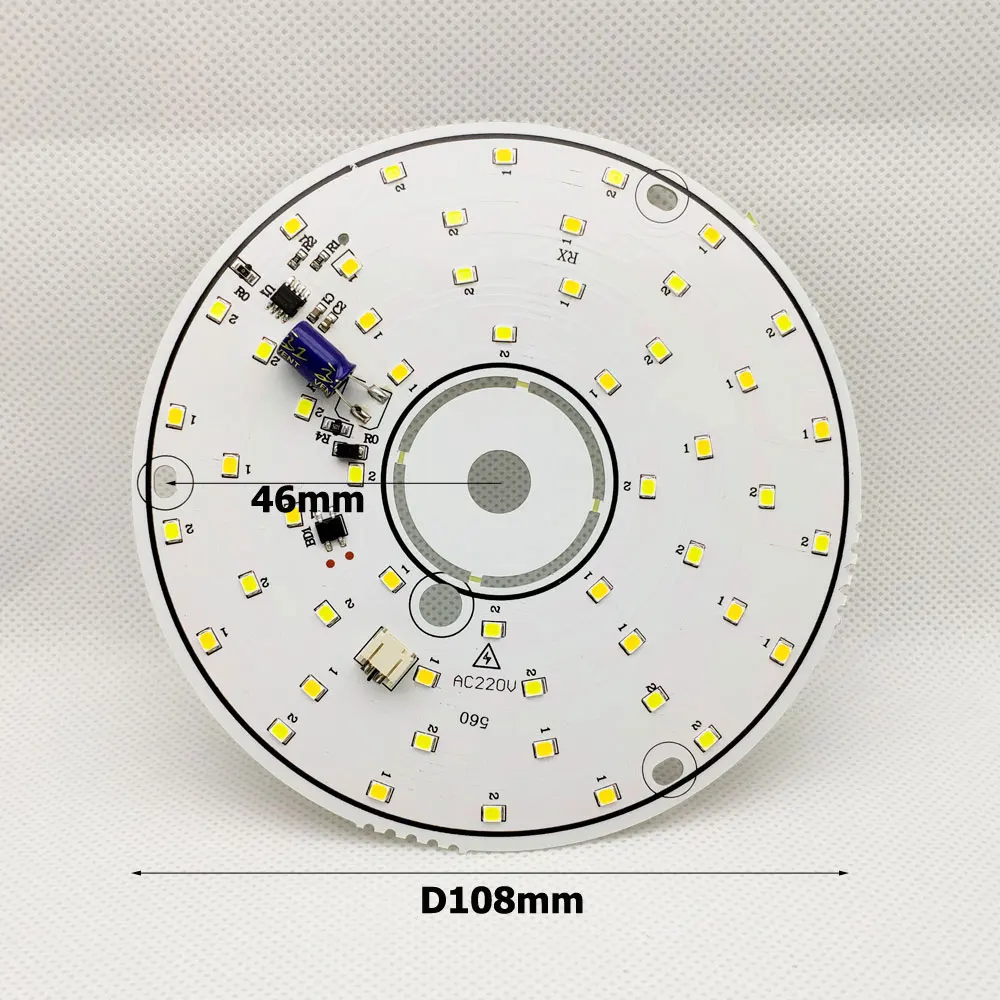5pc AC220V LED Module 12W D108MM D136MM Ceilinglight PCB Aluminum plate White/Warm SMD2835 Smart IC Driver No Flick LED Lamp DIY