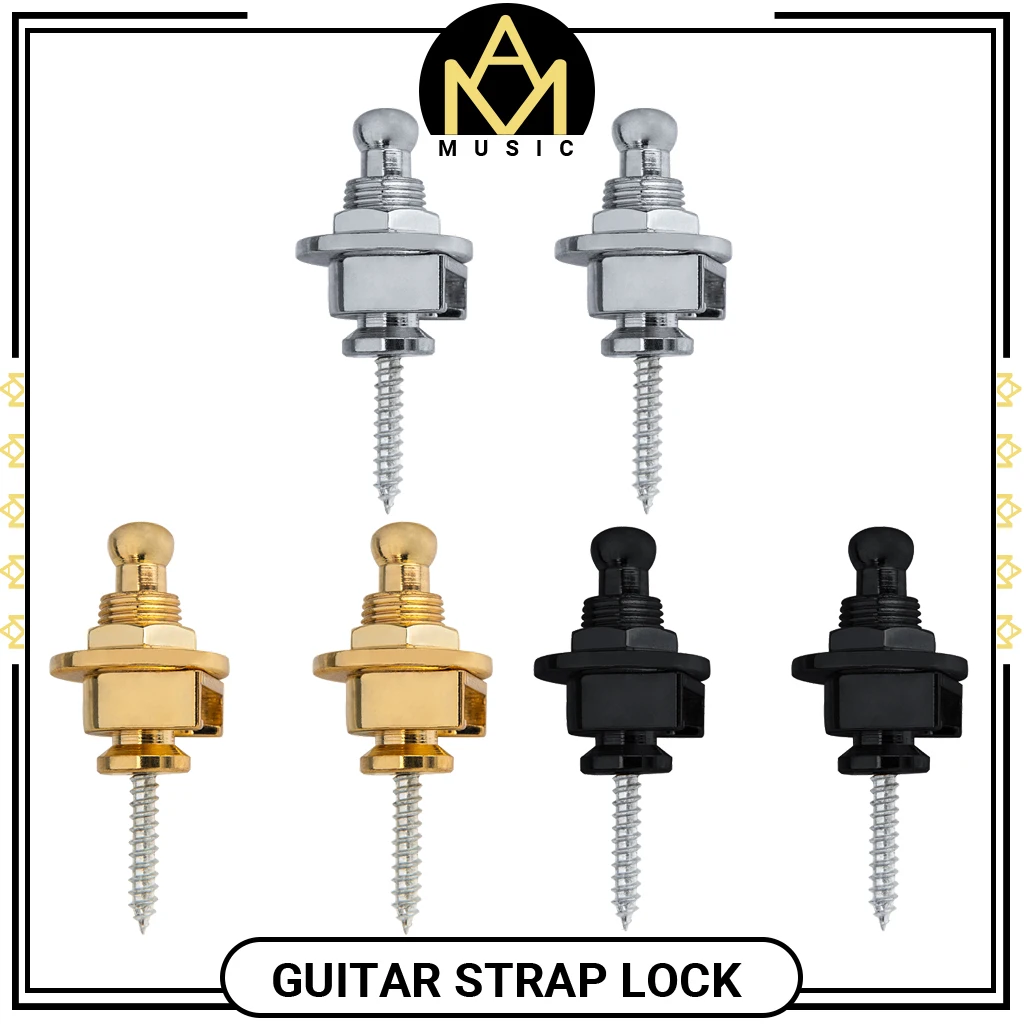 

2pcs/1set Guitar Strap Lock Button Guitarra Straplock Tight Easy Remove Screw For Acoustic Electric Bass Guitar 3Colors Optional