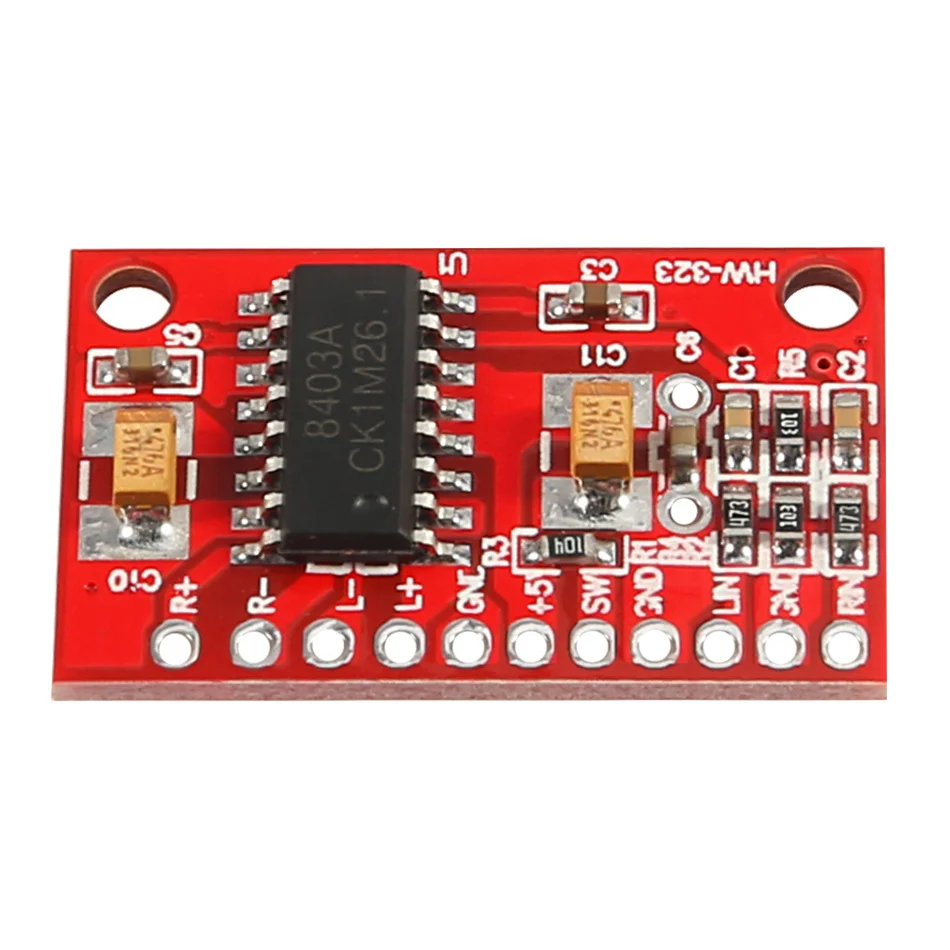 アンプボードpam8403 DIy 2x3w,クラスd,デジタル,2.5vから5v,超小型,効率的な回路基板,赤