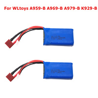 7.4V 2500mAh 2S Lipo Battery For Q39 WLtoys A959-B A969-B A979-B K929-B RC Car toys Truck Car helicopter boats accessories Parts