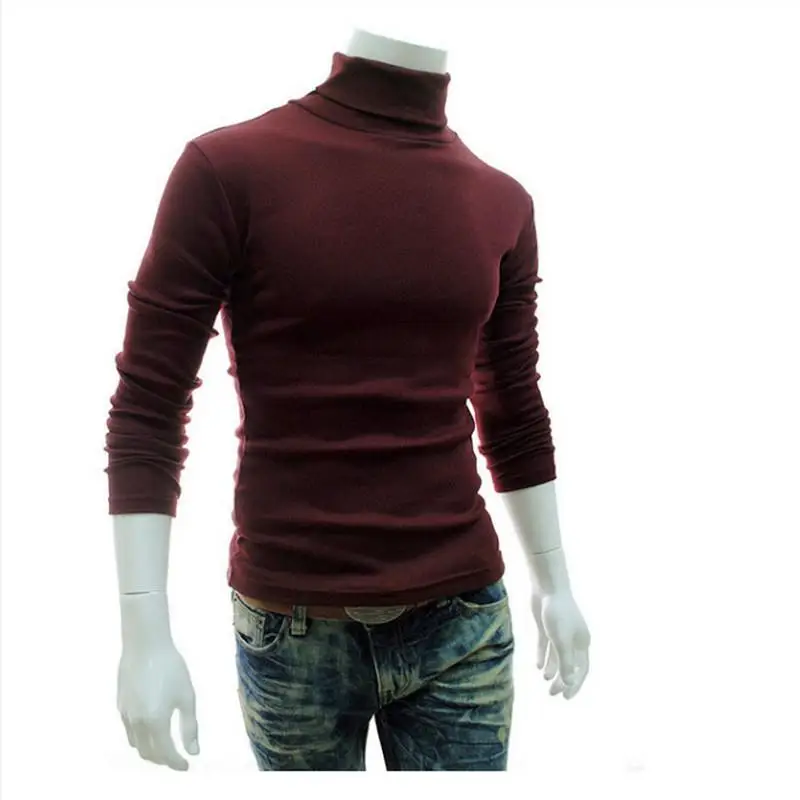 2020 moda masculina camisola de gola alta cor sólida manga comprida camisola em pullovers masculino camisola de malha masculina hombre cuello