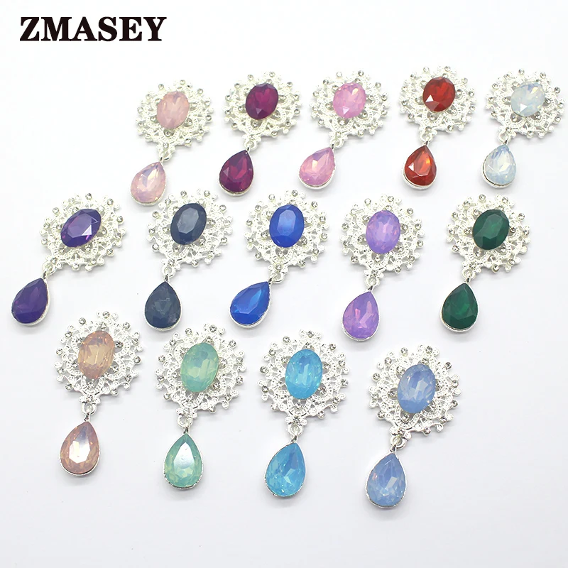 Direct sales! Zinc alloy 10pcs set rhinestone drop pendant decorative buckle DIY handmade party banquet creative production