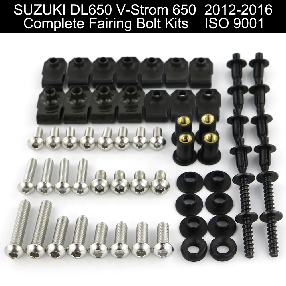 

Fit For Suzuki DL650 Vstorm 650 2012-2016 Motorcycle Complete Full Fairing Bolts Kit Clips Speed Nuts Bolts Stainless Steel