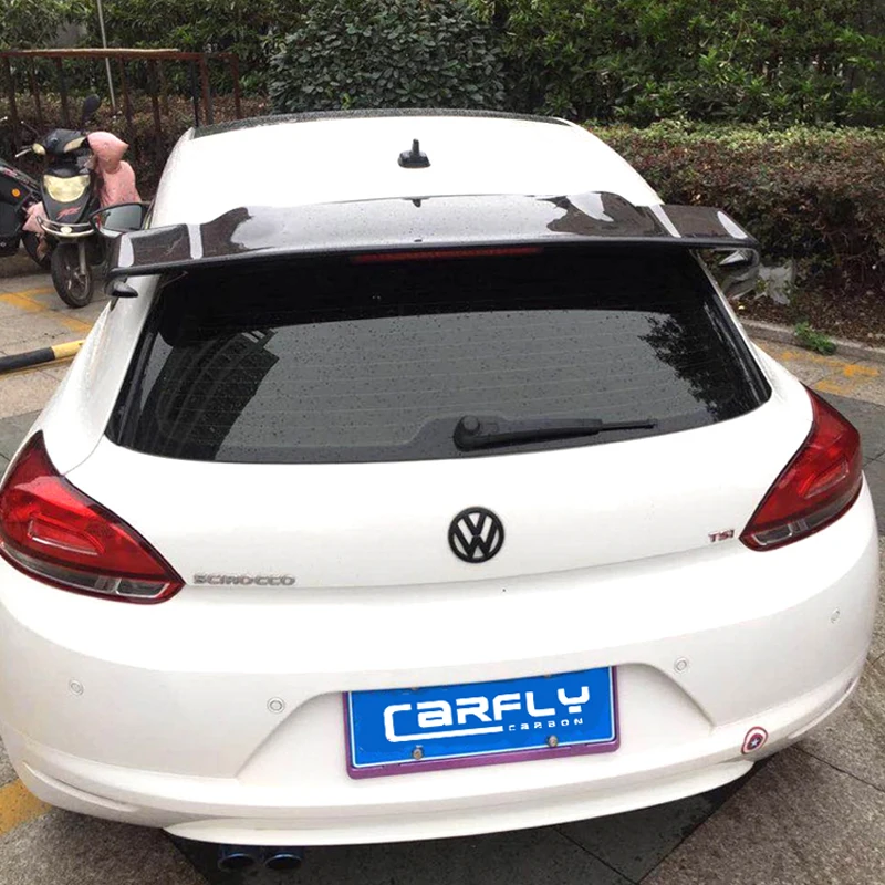 Auto Part Carbon Fiber Rear Roof Lip Spoiler Trunk Boot Wing Car Styling Fit for Volkswagen VW Scirocco 2010 2011 2012 2013 2014