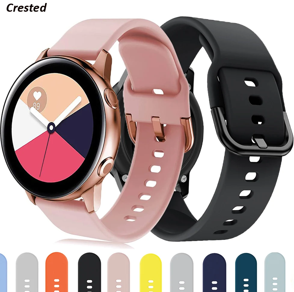 20mm watch Strap for Samsung Galaxy watch 3 41/42mm Active 2/Amazfit gts 2 silicone watchband bracelet huawei watch gt 2-2e band