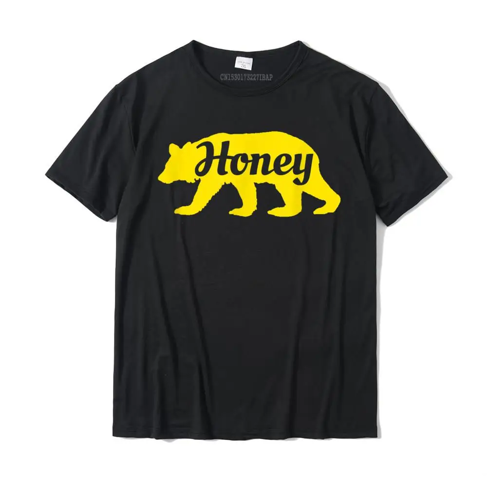 Honey Bear T-Shirt Funny Silhouette Tee Men Retro Leisure Tops & Tees Cotton Tshirts Europe Happy New Year