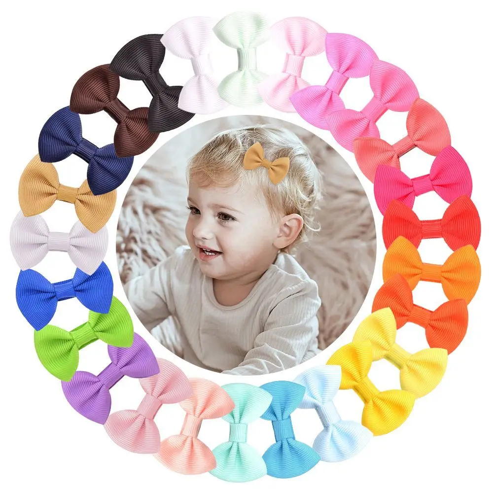 

120pc/lot 1.8inch Baby Girl Boutique Solid Grosgrain Ribbon Hair Bow With Fully Wrapped Hair Clips Kids Hair Accessories Bulk