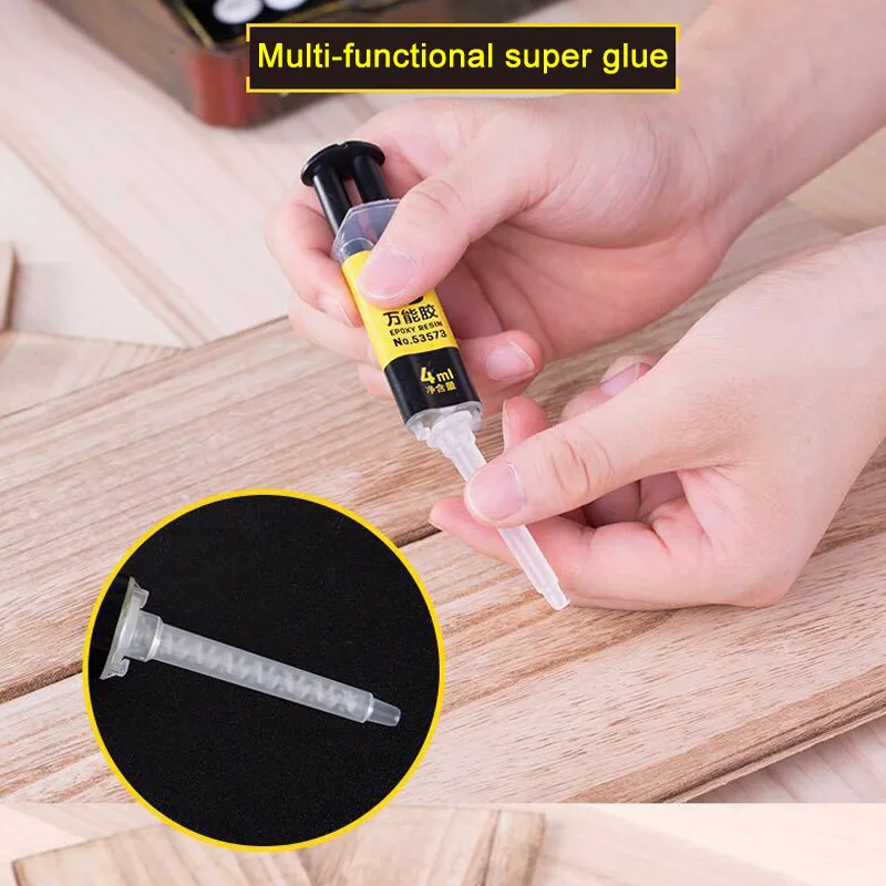 4ml Universal Epoxy Resin AB Glue 2 Minutes Curing Super Liquid Strong Adhesive Repair For Home Glass Metal Ceramic Wood Plastic