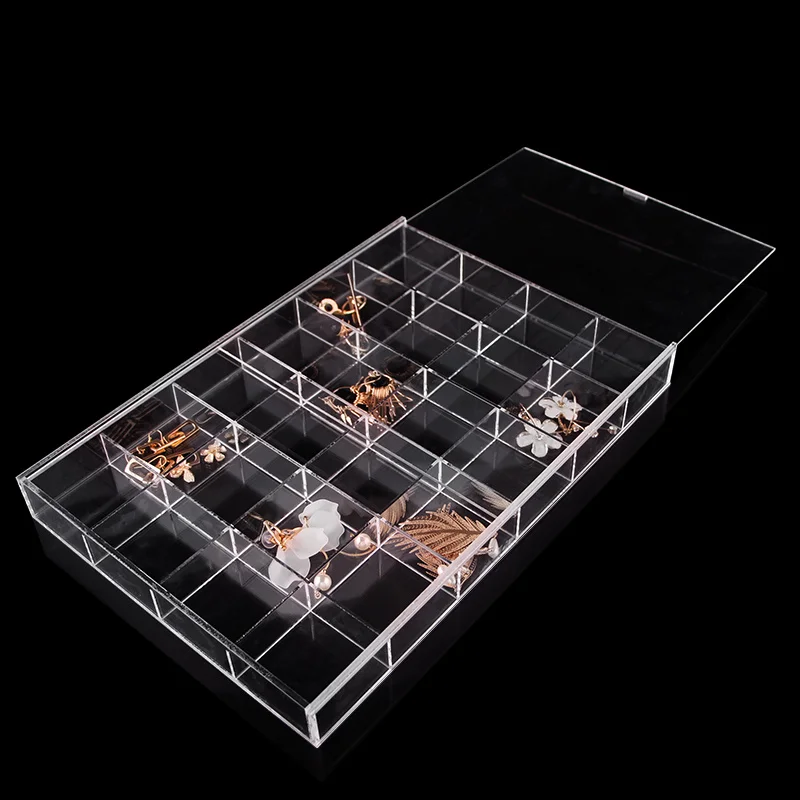 Jewelry Storage Box Grid Plate Transparent Acrylic Lattice Split Plate Jewelry Bead Display Box Loose Bead Accessories