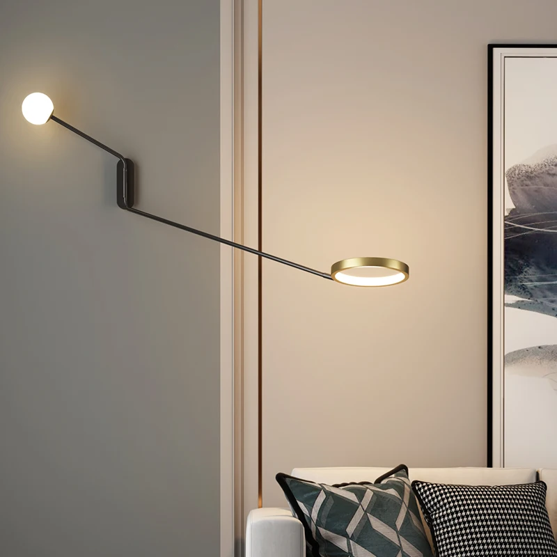 Modern nordic led wall lamp adjustable telescopic corner wall lamp ​living room creative reading bedroom bedside long arm lamp