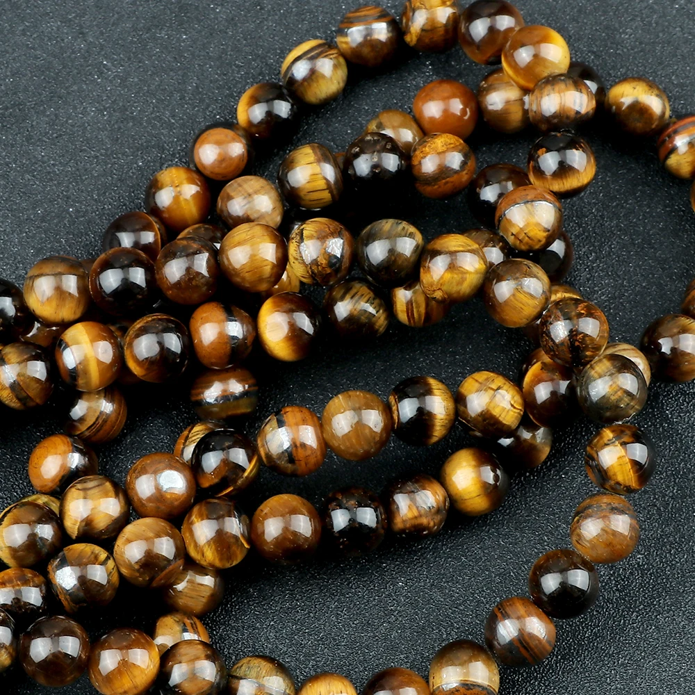 Wholesale Natural Stone Beads 4 6 8 10MM Tiger Eye Onxy Loose Stone Beads Jewelry Accessories For DIY Making Bracelet Necklace