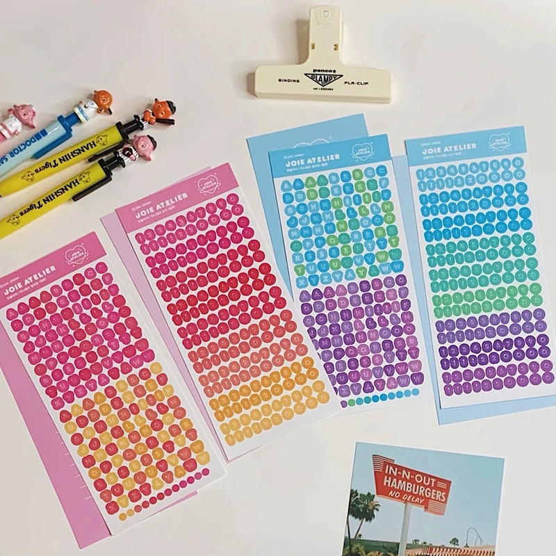 Candy Color Mini Alphabet Stickers Scrapbooking Decorative Number Sticker DIY Diary Album Stick Label Kawaii Stationery
