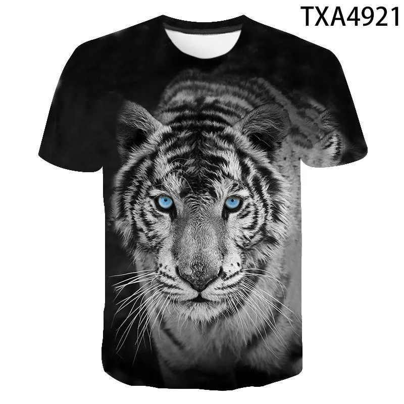 Tiger 3D T Shirt Men Women Children Summer Fashion Short Sleeve Printed Animal T-Shirt Cool Tops Tees Boy Girl Kids Clothing