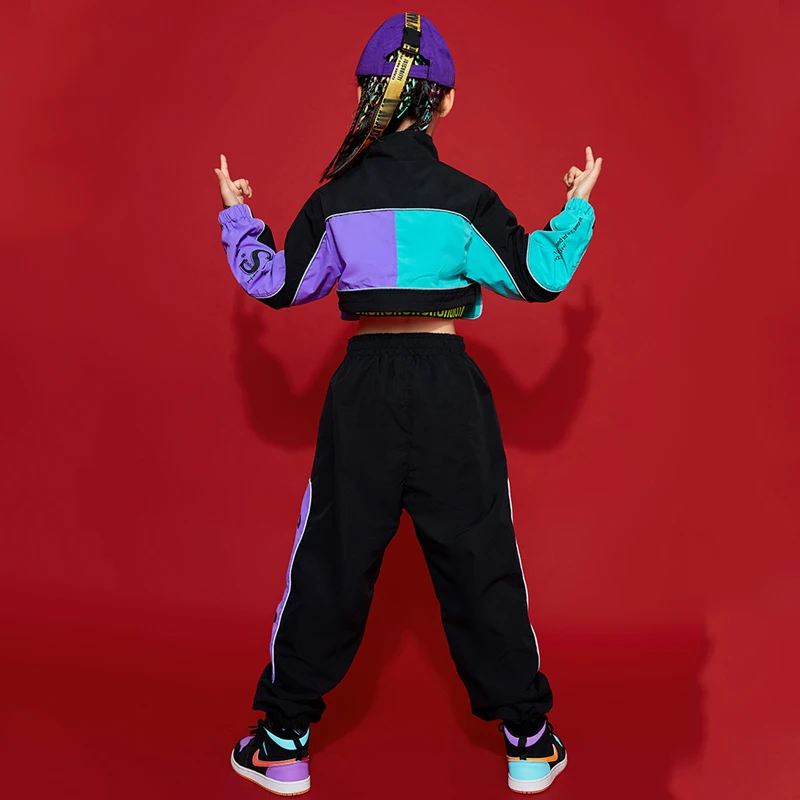 Costumes de danse jazz pour enfants, veste courte pour filles, pantalon nombril Y-Street, vêtements de mode de performance pour enfants, Hip Hop, BL5454