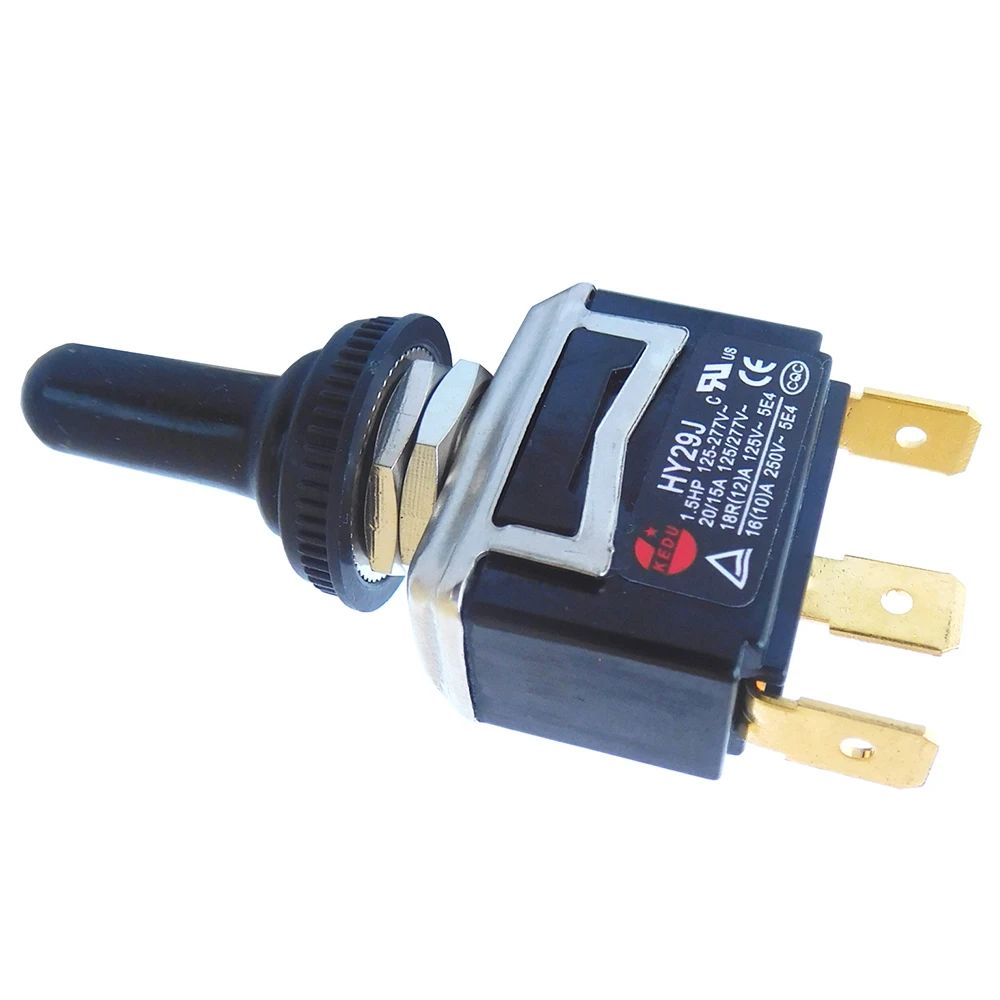 KEDU HY29J Przemysłowe przełączniki dwustronne On-Off-On z dwustronnym do urządzeń i urządzeń 3-pinowa zakładka 125/277V 20/15A