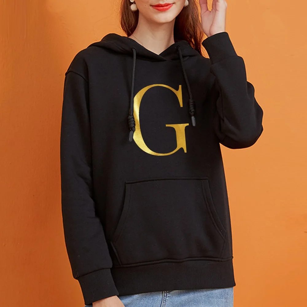 

Women's Harajuku Long Sleeve Hoodie G Letter Print Girls Casual Street Sports Pullover Women Fashion Sweatshirt Hoodies