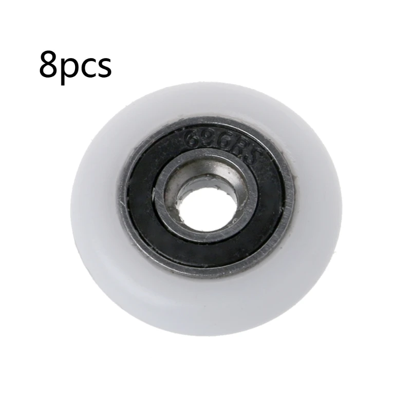 8 Chiếc Tắm Cửa Chạy Con Lăn Bánh Xe Ròng Rọc Thay Thế Phần Đường Kính 23Mm