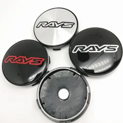 4pcs 60mm For Rays Racing Wheel Center Hubcaps Car Styling Rims Hub Cover Emblem 56mm Badge