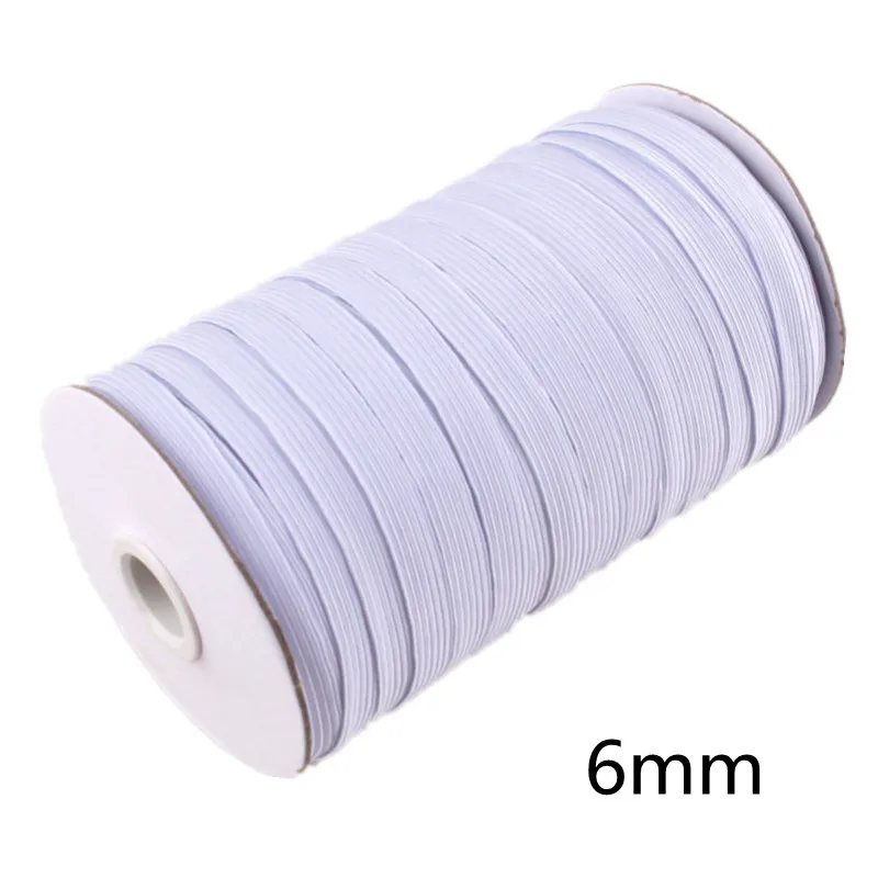 3-5 Yards 3/6/10/12/15/25/30/35/40/45/50/60MM Nylon bianco/nero fasce elastiche più alte pantaloni per indumenti accessori per il cucito